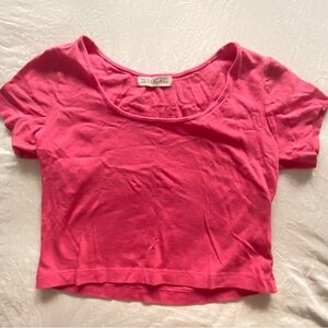 Pink crop top shirt size L